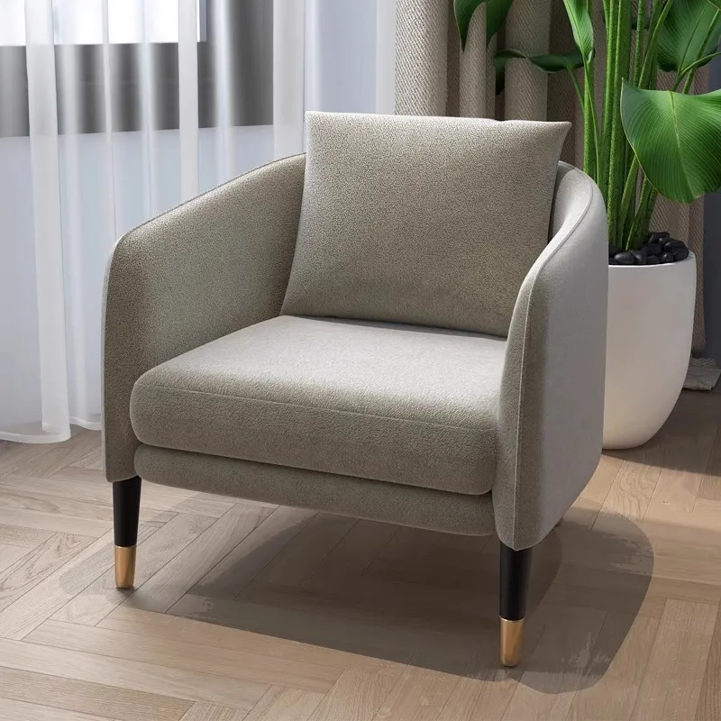 Modern High Quality Nordic Office Reception Sofa Chair with High-Density Sponge Fabric Cover Durable Design for Commercial Use