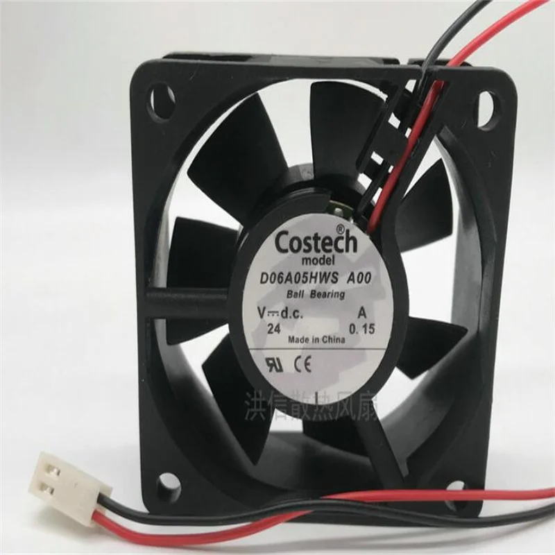 

D06A05HWS A00 6CM DC24V 0.15A 6025 two-wire inverter cooling fan