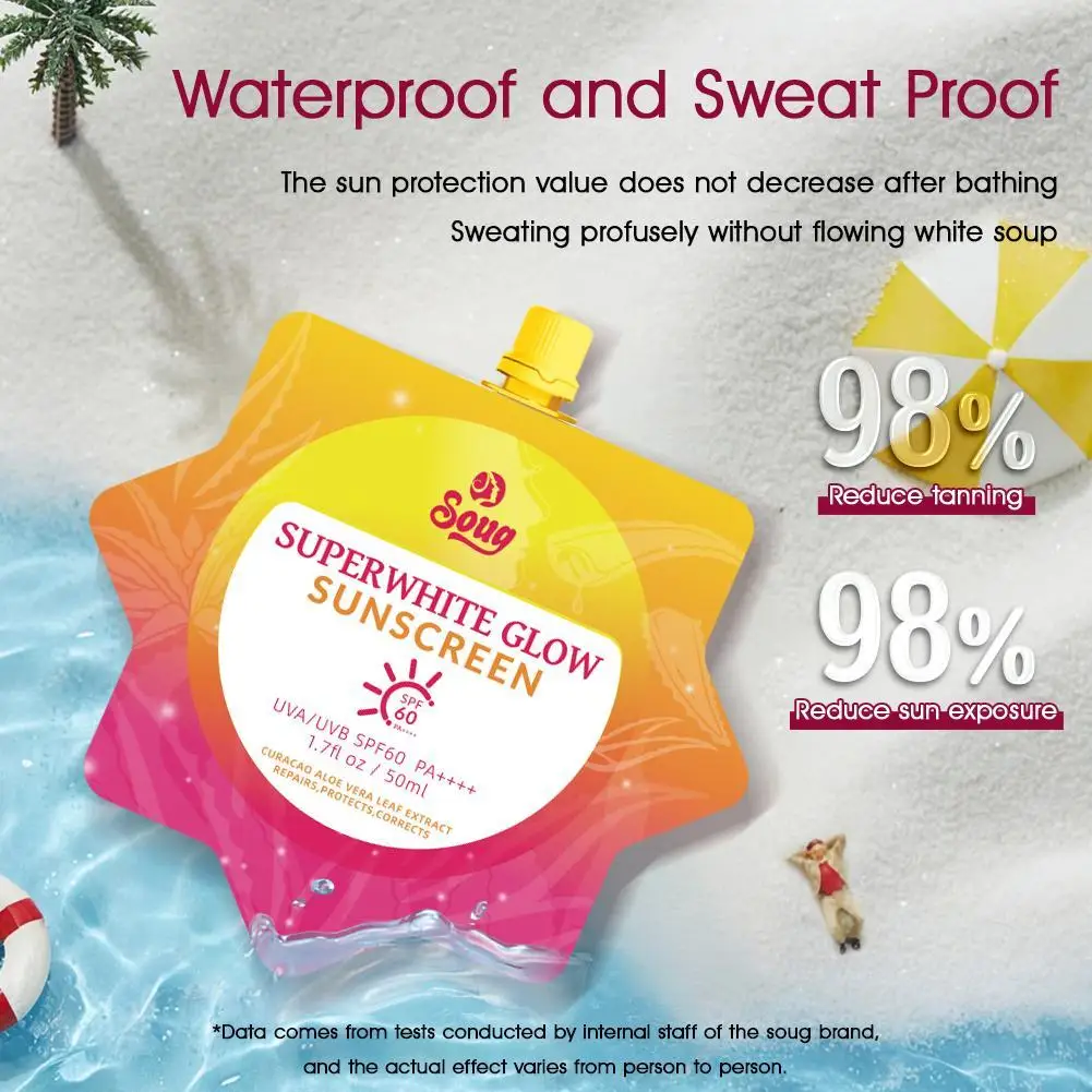 

Whitening Sunscreen SPF60 UV Blocking Moisturizing Sun Cream Suitable For All Skin Types Lightweight Long-lasting Face Cosmetics