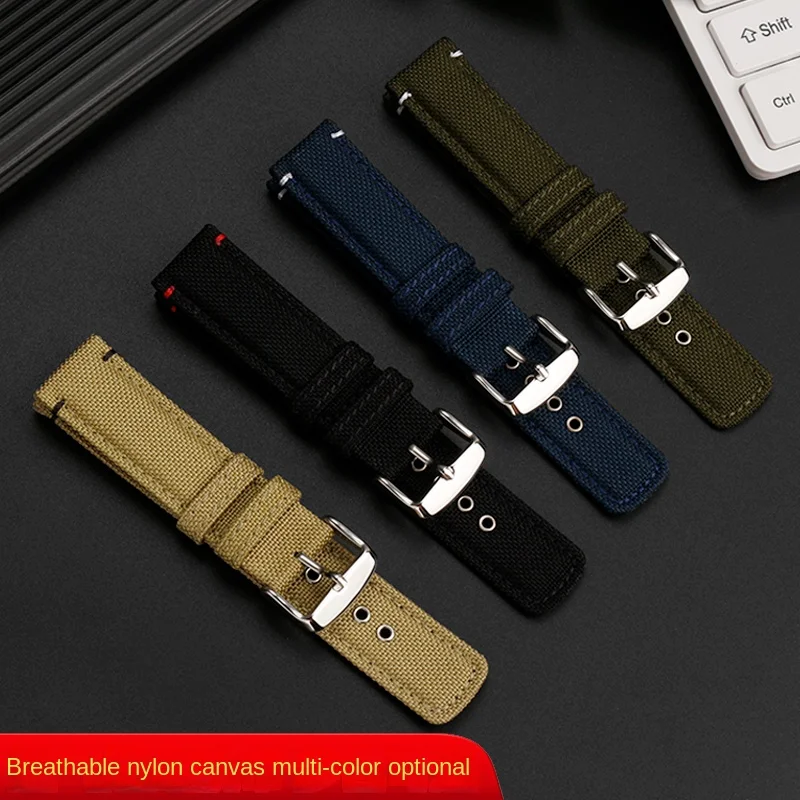 Pulseira de relógio de couro cáqui masculina, pulseira de lona de nylon impermeável, pulseira de moda TIMEX T49905 T49963 T49953, 20mm
