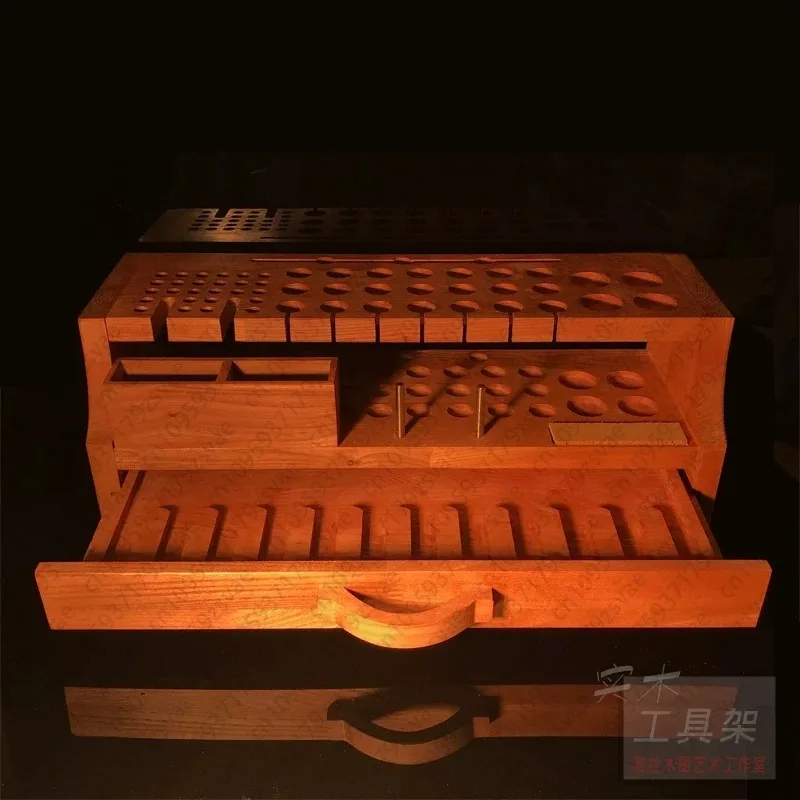 DIY57 Hole Pay-off Pin, Elm Leather Carving Leather Tool Holder, Handmade Leather Tool Holder