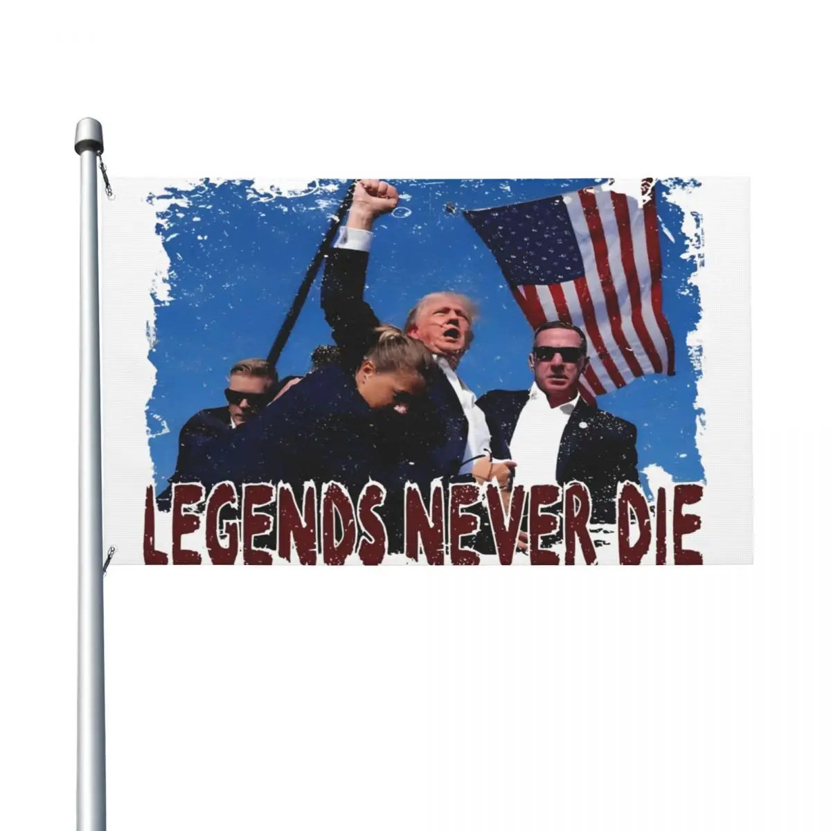 Donald Trump Rally Shooting Flag Outdoor Banner Polyester Legends Never Die Decoration Vivid Color 60x90 90x150cm Flags