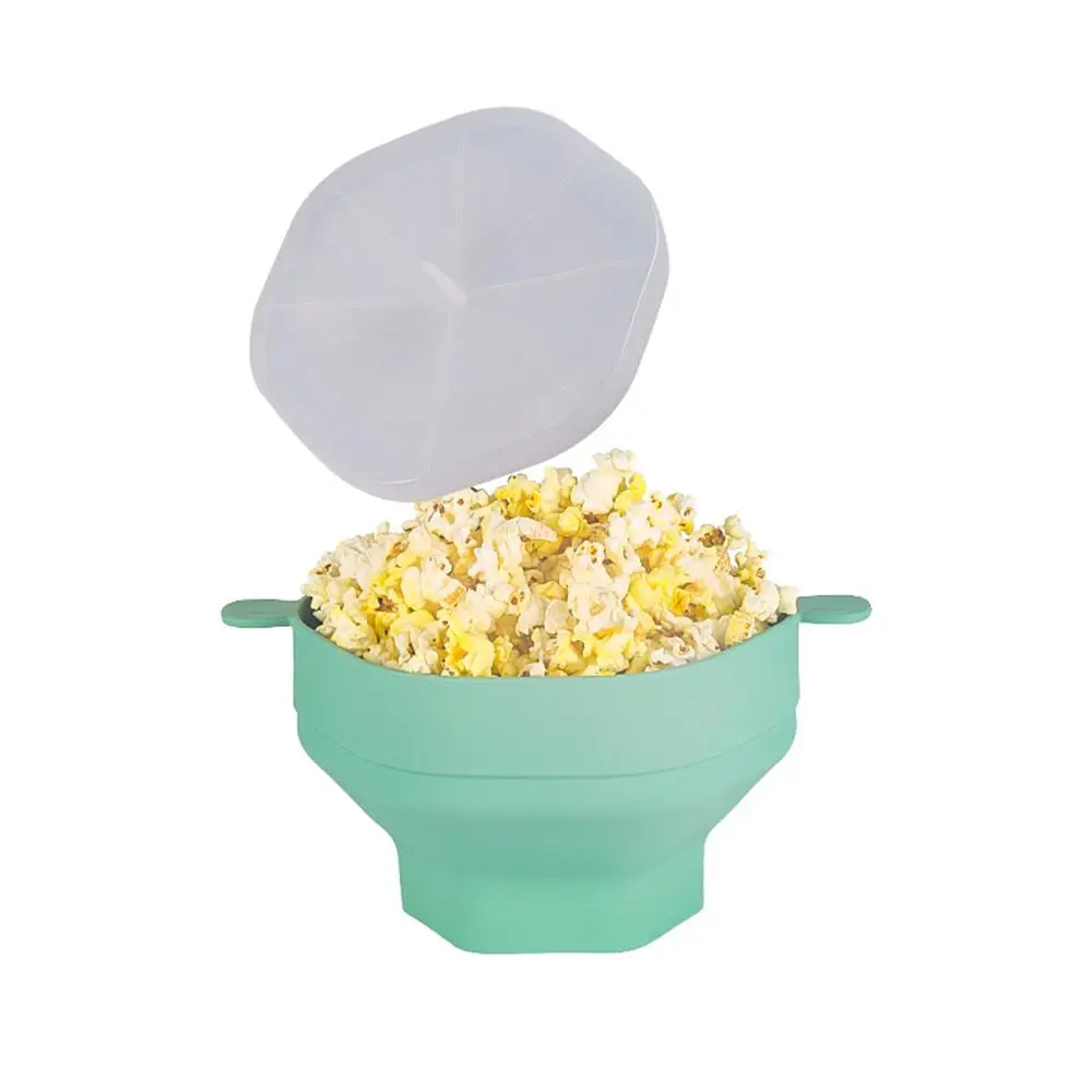 

Silicone Microwave Popcorn Bowl Foldable Popcorn Maker Bucket Bowl With Lid Folding Large Capacity Popcorn Kitchen Baking Tools