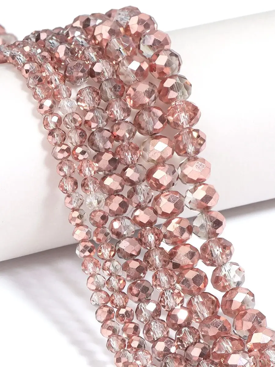 4/6/8mm Facet Crystal Rondelle Kralen Licht Rood Koper Glas Abacus Losse Spacer Kralen voor Sieraden Maken DIY Armband Bevindingen - afbeelding 2