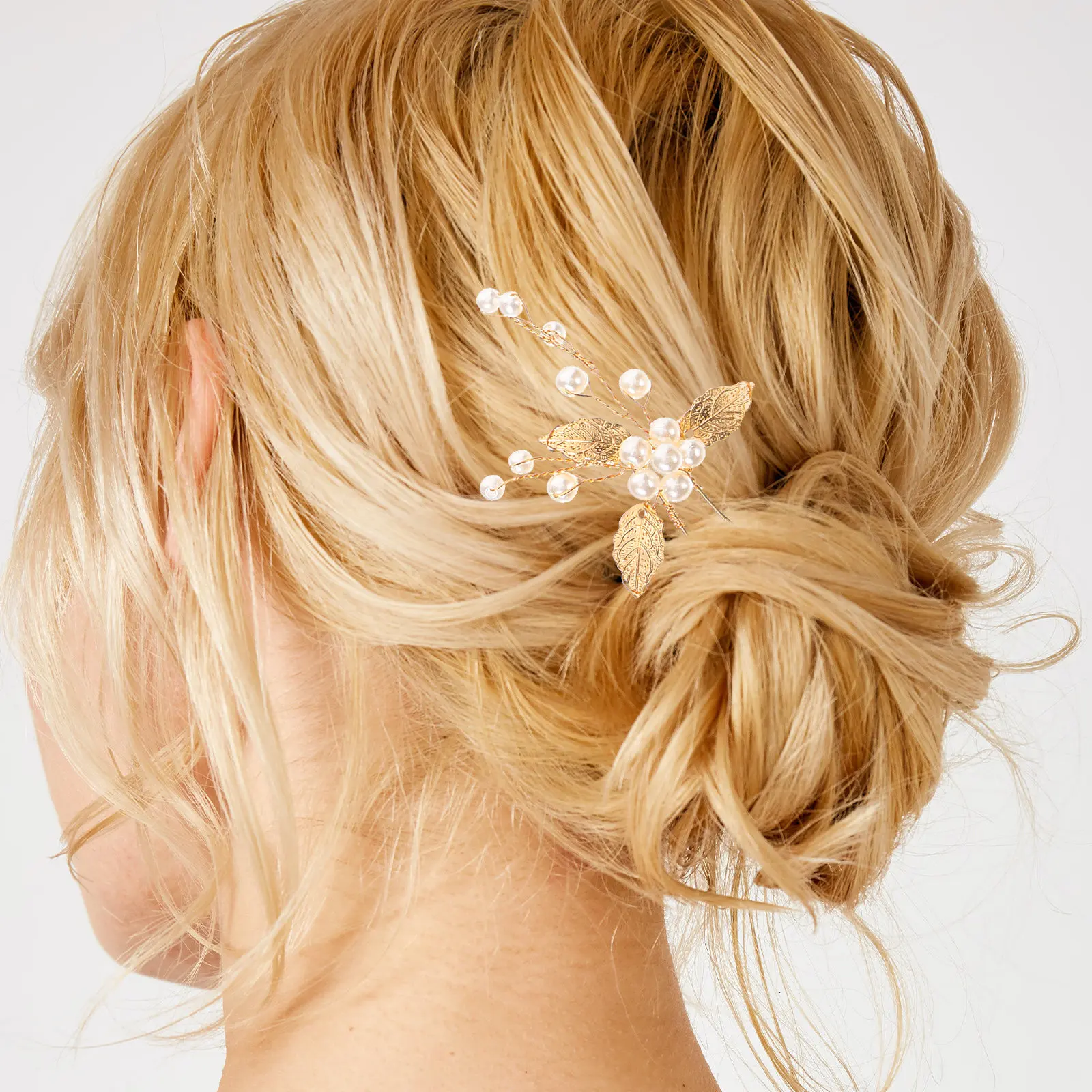 

1Set Pearl Flower Hairpin for Women Wedding Bridal Hair Accessories Elegant Leaf Design Lightweight Secure Fit for Prom