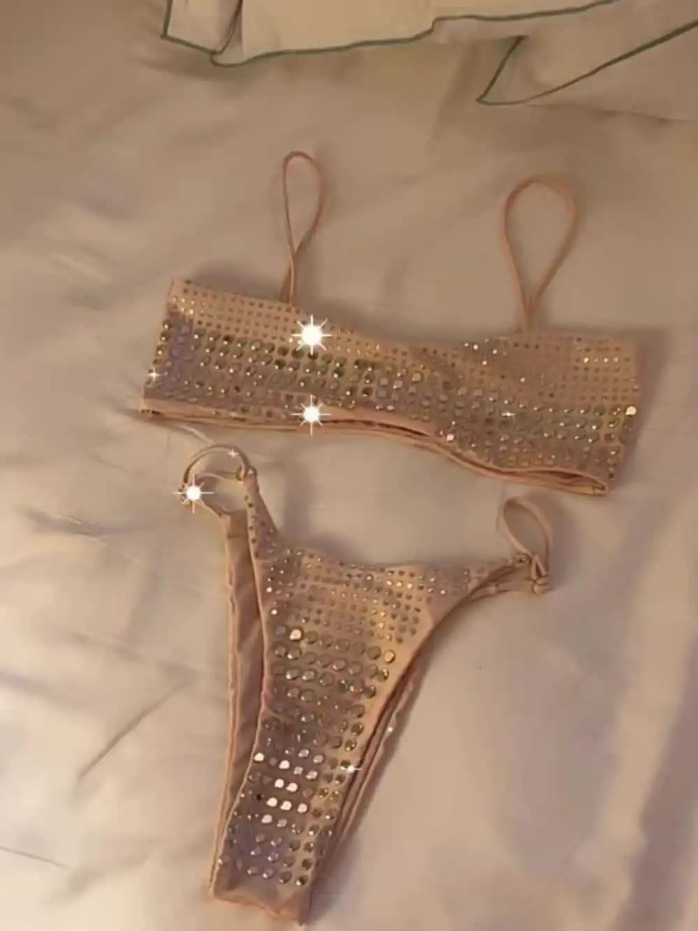 DEKA Nuovo Sexy Diamante Bikini Set Costume Da Bagno Delle Donne A Fascia Biquini Push Up Costumi Da Bagno Femminile Lucido Costumi da Bagno Tuta Beachwear