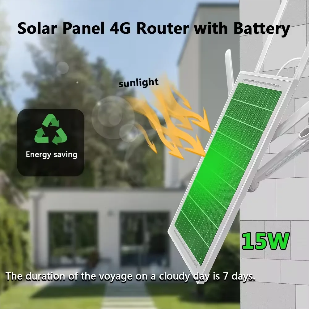 15W Solar Panel 4G LTE Router Wiederaufladbare Nano Sim Karte Wireless WIFI Router RJ45 LAN Port Unterstützung 2,4G 5G Outdoor IP66
