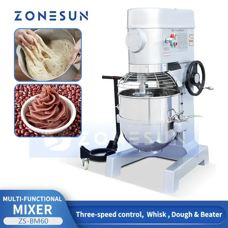 ZONESUN ZS-BM60 Multifunctional Mixer Dough Kneading & Whipping For Bakeries Food Industry