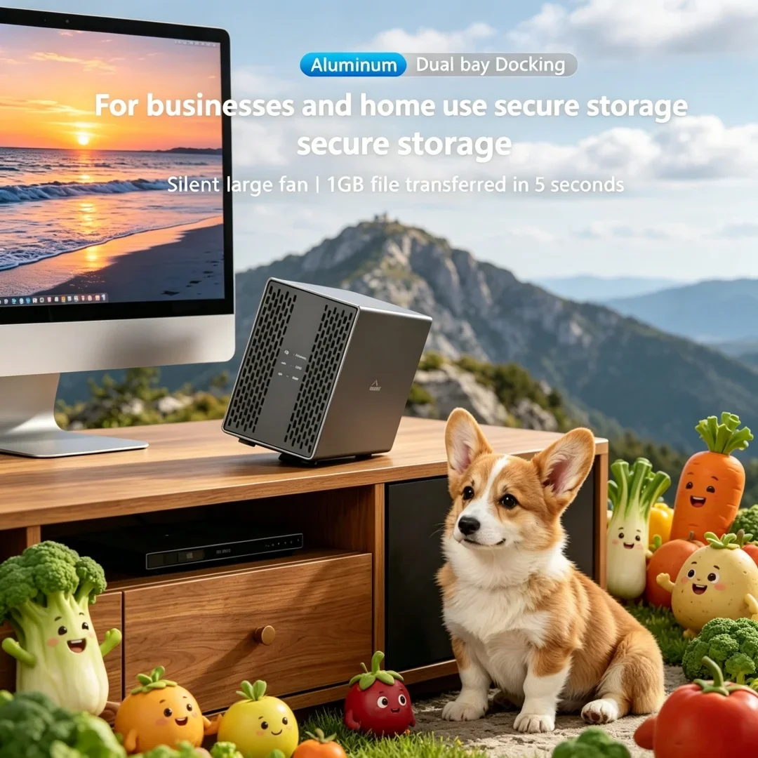 

Splendid Dual Bay Shell Heat Dissipation 3.5 USB 3.0 External Type C Dual Hard Drive Enclosure Exalted SATA Array Box Robus