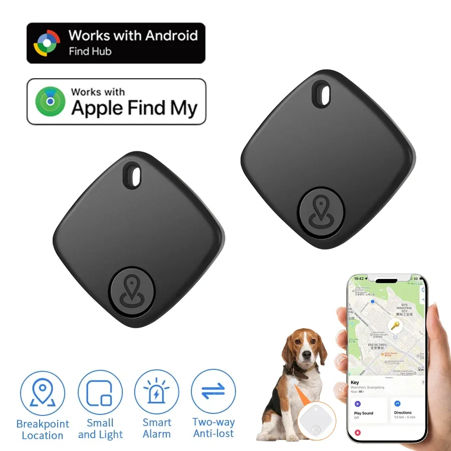 Bluetooth GPS Tracker Finder Anti-Lost Device for Pet Kids Bag Wallet Luggage Locator Works with Android Google iOS Find My App