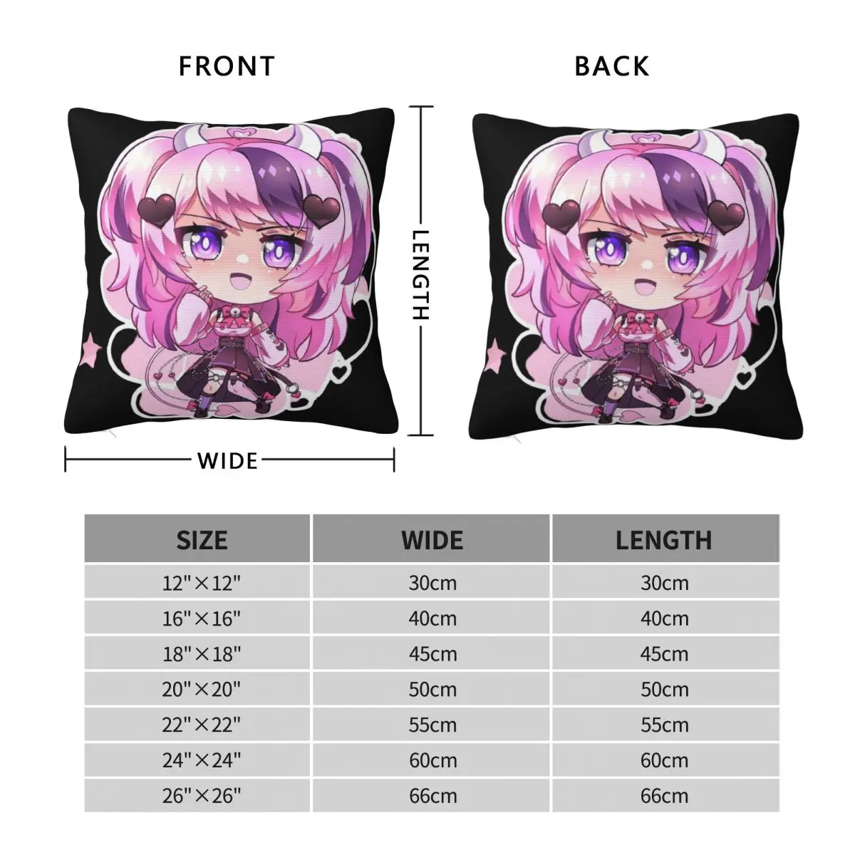 Vshojo Ironmouse Anime Cute Vtuber Square Pillowcase Cushion Cover Pillow Case Throw Pillow Cover for Home Sofa Living Room