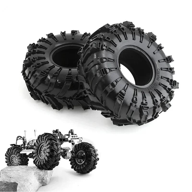 

2/4Pcs 2.2 Inch Rubber Tyres Wheel Tires for 1/10 Rock Buggy RC Crawler Car Axial SCX10 90046 TRX4