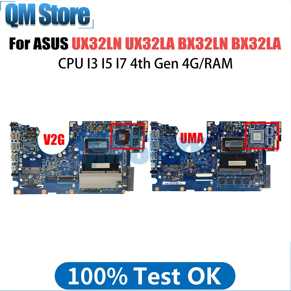 

UX32L Notebook Mainboard For ASUS UX32LN UX32LA BX32LN BX32LA UX32LA-LN Laptop Motherboard CPU I3 I5 I7 4th Gen 4G RAM GT840M