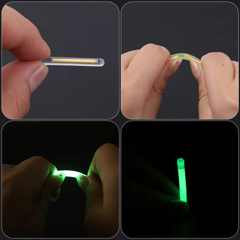 50/100PCS 2.2-4.5mm Night Fishing Float Rod Lights Dark Glow Stick Night Fishing Gadgets Fluorescent Lightstick Floating Lamp