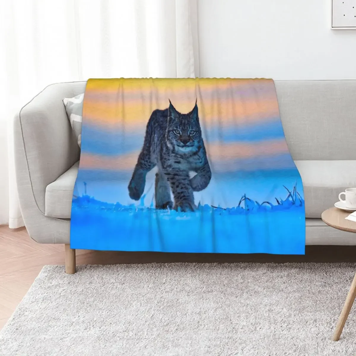 

Red Lynx Throw Blanket for winter Summer Hairys anime Blankets