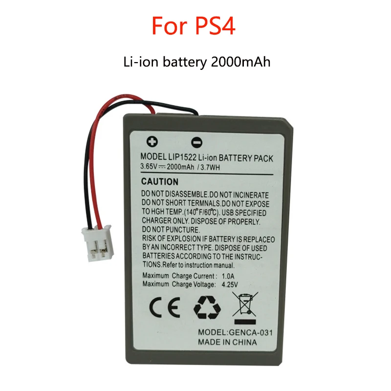 Bateria recarregável do bloco ps4 da bateria do li-íon 2000mah gamepad do controlador sem fio fino ps4 lip1522 playstation gamepad