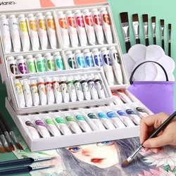 Marie's Gouache Paint Set,12/18/24/36 Colors x 12ml,0.4fl oz Tubes,Water-Based Pigment for Canvas,Crafts,Painting for Adults