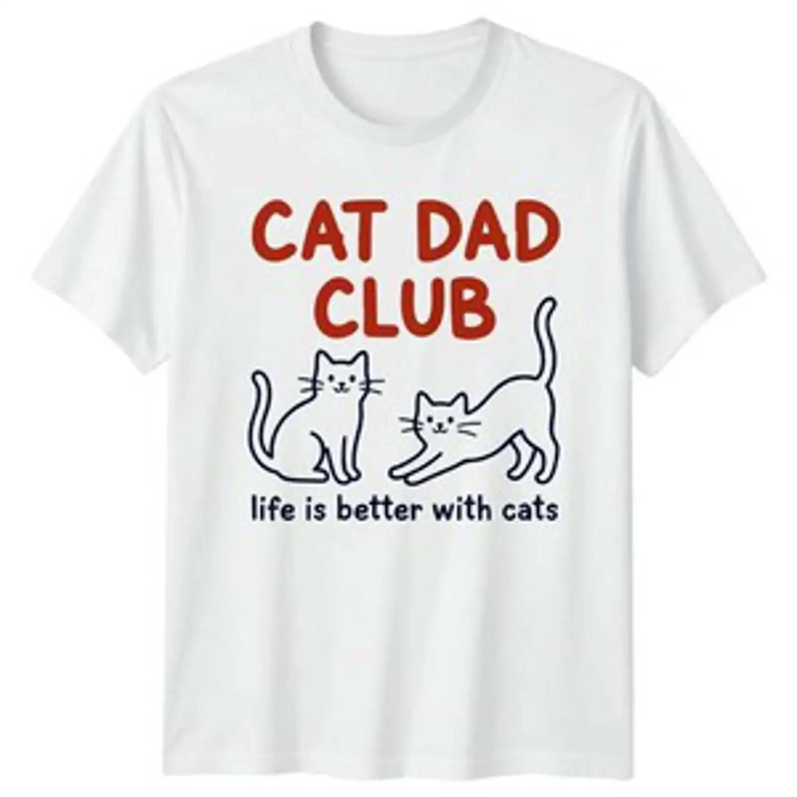 Футболка для мужчин Cat Dad Club Club Life Is, с изображением кошек и домашних животных, подарок на День отца, винтажный стиль, с эффектом потертости, для повседневной носки, стильная.