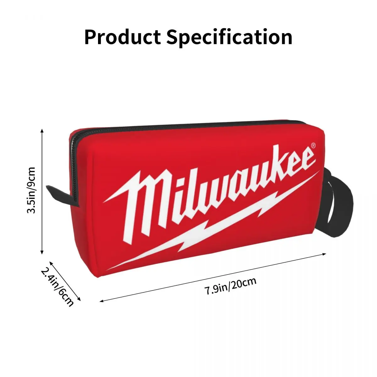 Popular W-milwaukeed Logo Large Makeup Bag Zipper Pouch Travel Cosmetic Bags Portable Toiletry Bag for Women