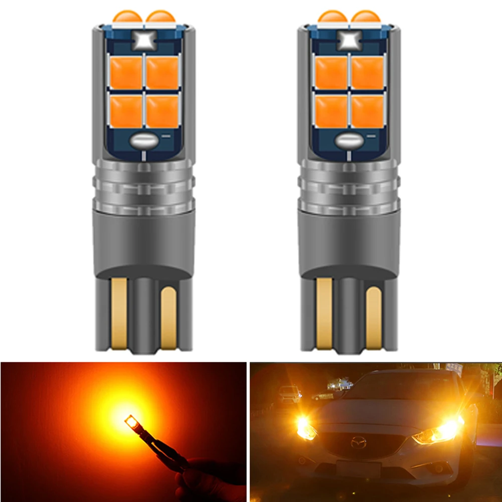 2pcs High Quality T10 W5W Super Bright Car Interior Reading Dome Light Marker Lamp 168 194 LED Auto Wedge Parking Bulbs Orange