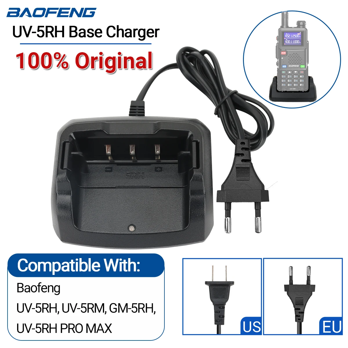 Baofeng cargador UV-5RH base de escritorio para walkie-talkie - imagen 2