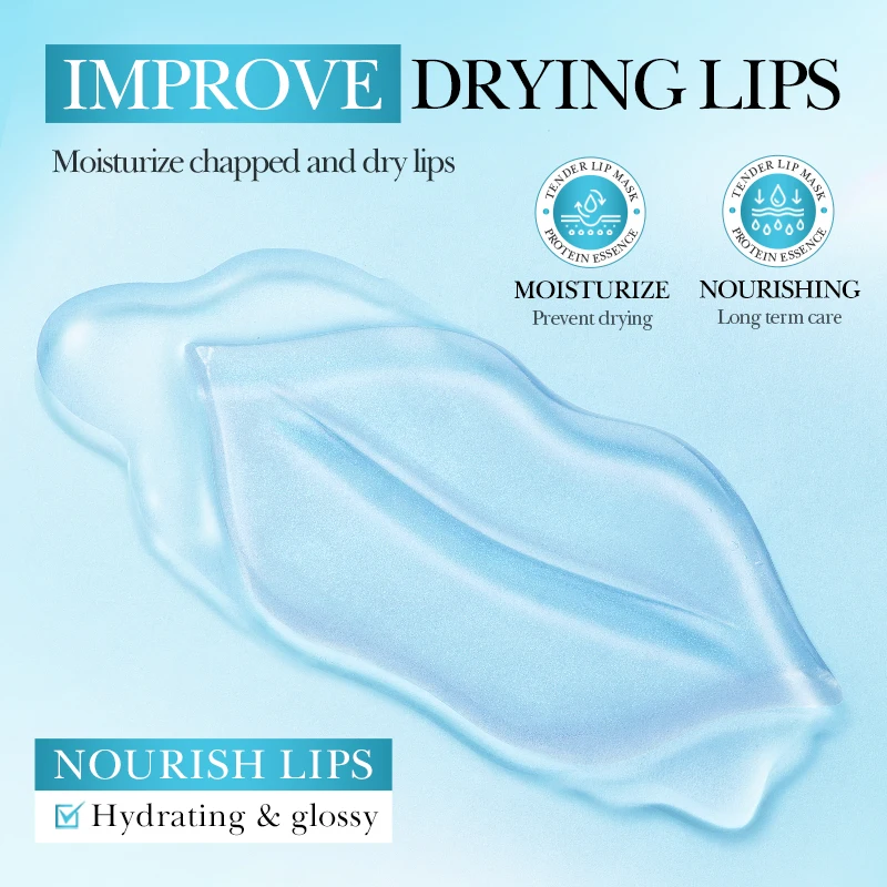 BIOAQUA حمض الهيالورونيك كريستال الكولاجين قناع الشفاه ترطيب طبطب الشفاه هلام أقنعة ترطيب الشفاه سمنة الشفاه العناية بالبشرة