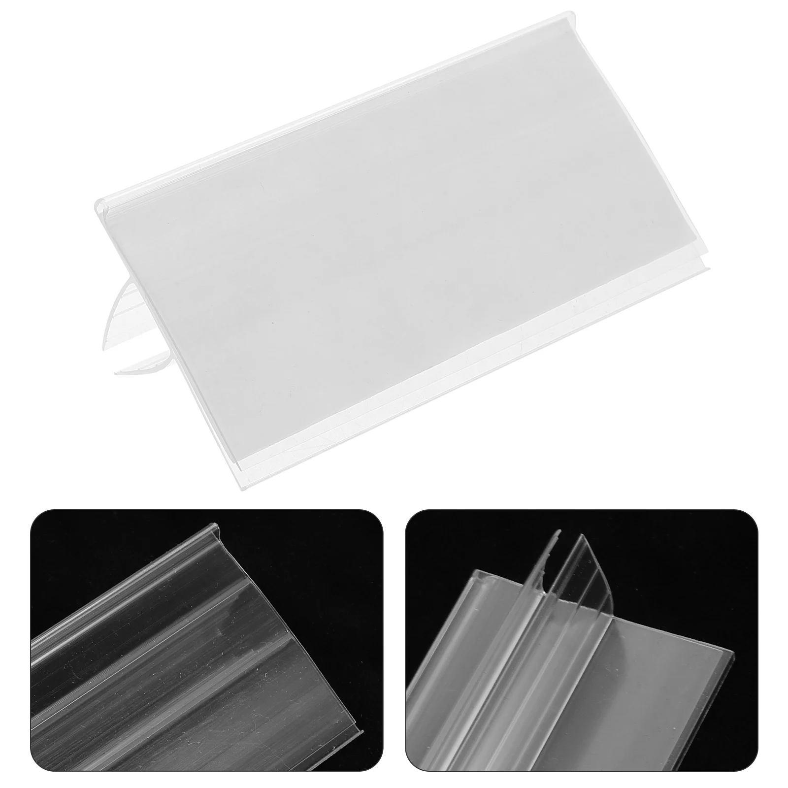 50pcs Shelf Label Holders Transparent Plastic Wire Rack Clips Price Tags Retail Display ganization Letter