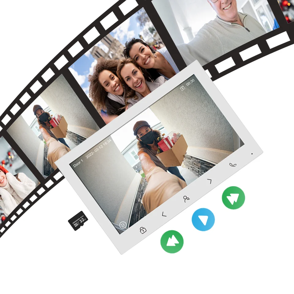 10インチ大画面Tuya WIFIビデオインターホンシステム（2～4世帯用）AHD 1080Pパスワードボード（オプション）ビデオドアホン/ドアベルシステム