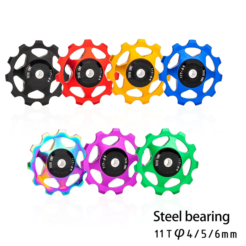 Aluminum Alloy  MTB Mountain Road Bikes Rear Dial Guide Wheel 11T Road Bike Guide Roller For 7/8/9/10 Speed