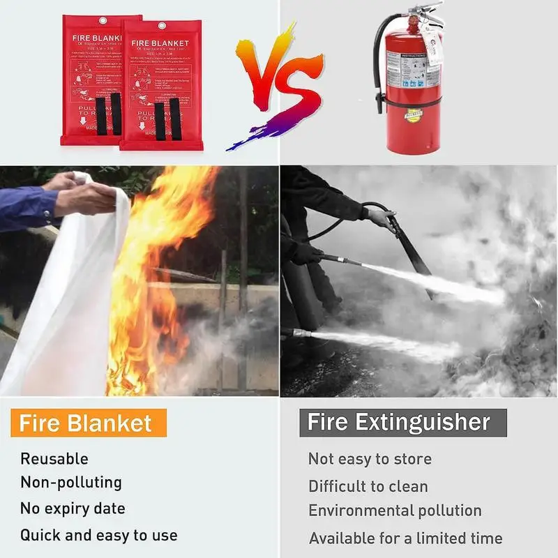 Couverture anti-feu pour Smother A Kitchen Fire, couverture arrang, couverture anti-feu pour camping, gril, voiture, 1x1m