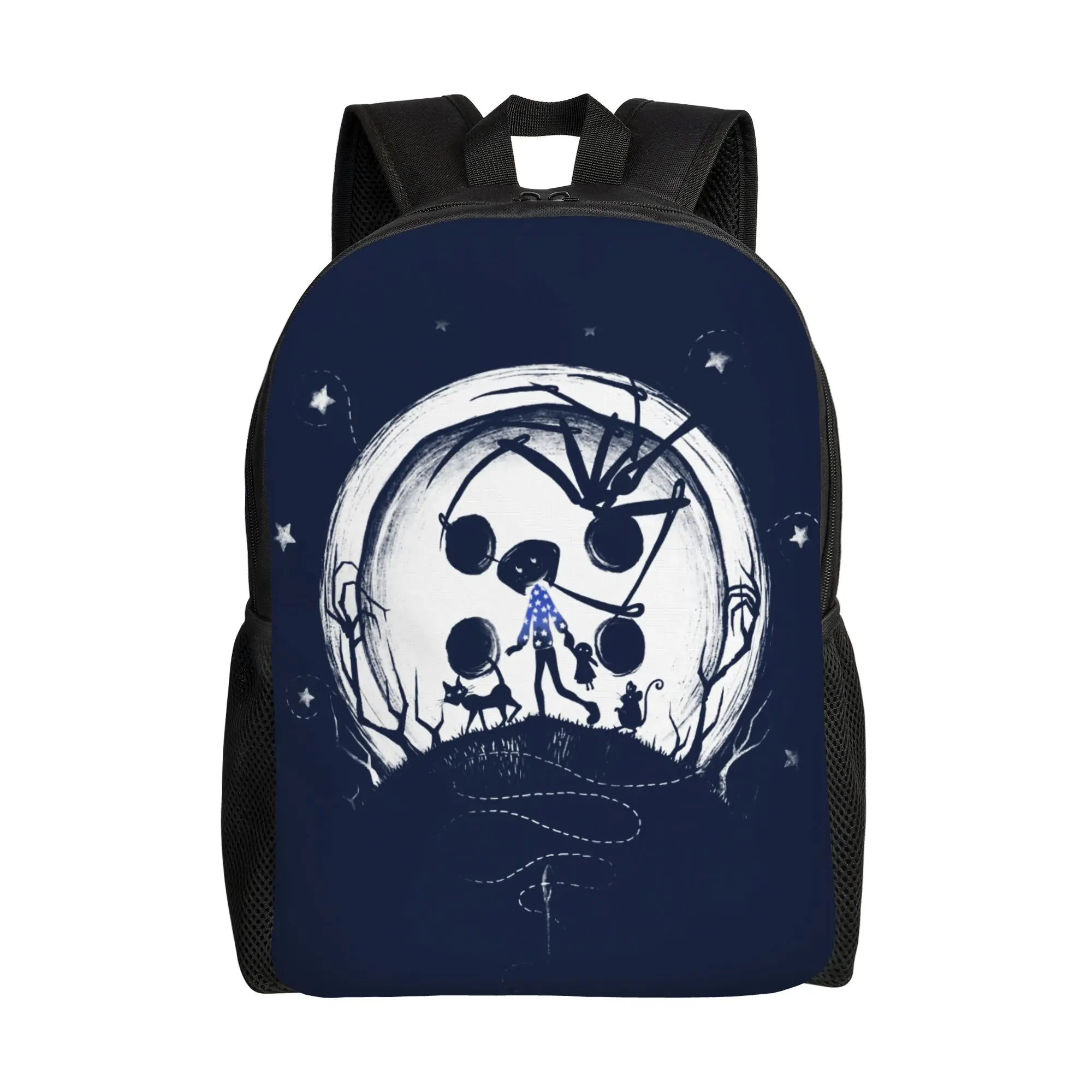 

Behind The Door Casual Backpack Durable Student Hiking Travel Coraline Daypack for Men Women Laptop Canvas Bags