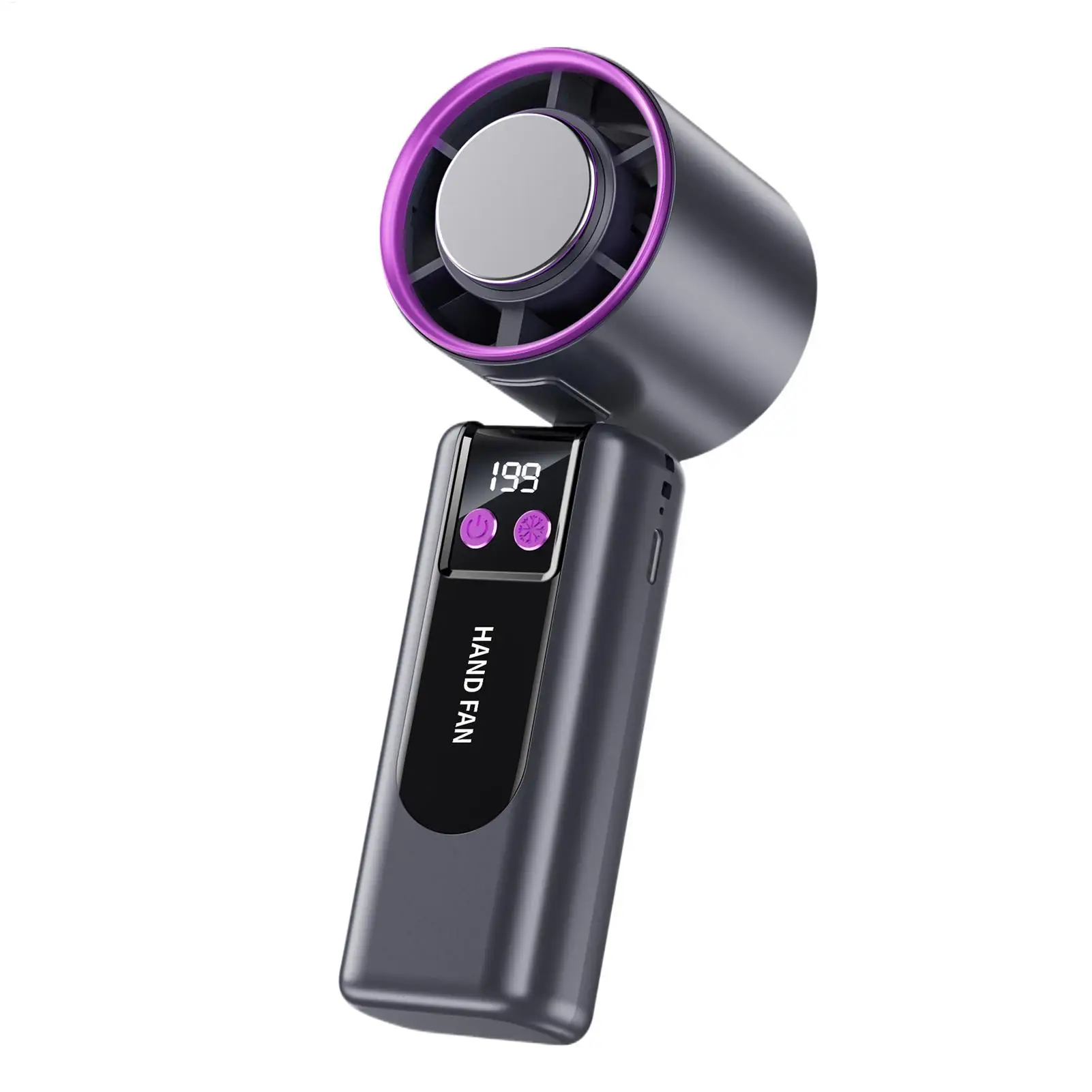 

Ручной вентилятор с цифровым дисплеем, охлаждающий инструмент, высокоскоростной ручной вентилятор с цифровым дисплеем для прогулок, рабочего места на открытом воздухе, школы, пляжа