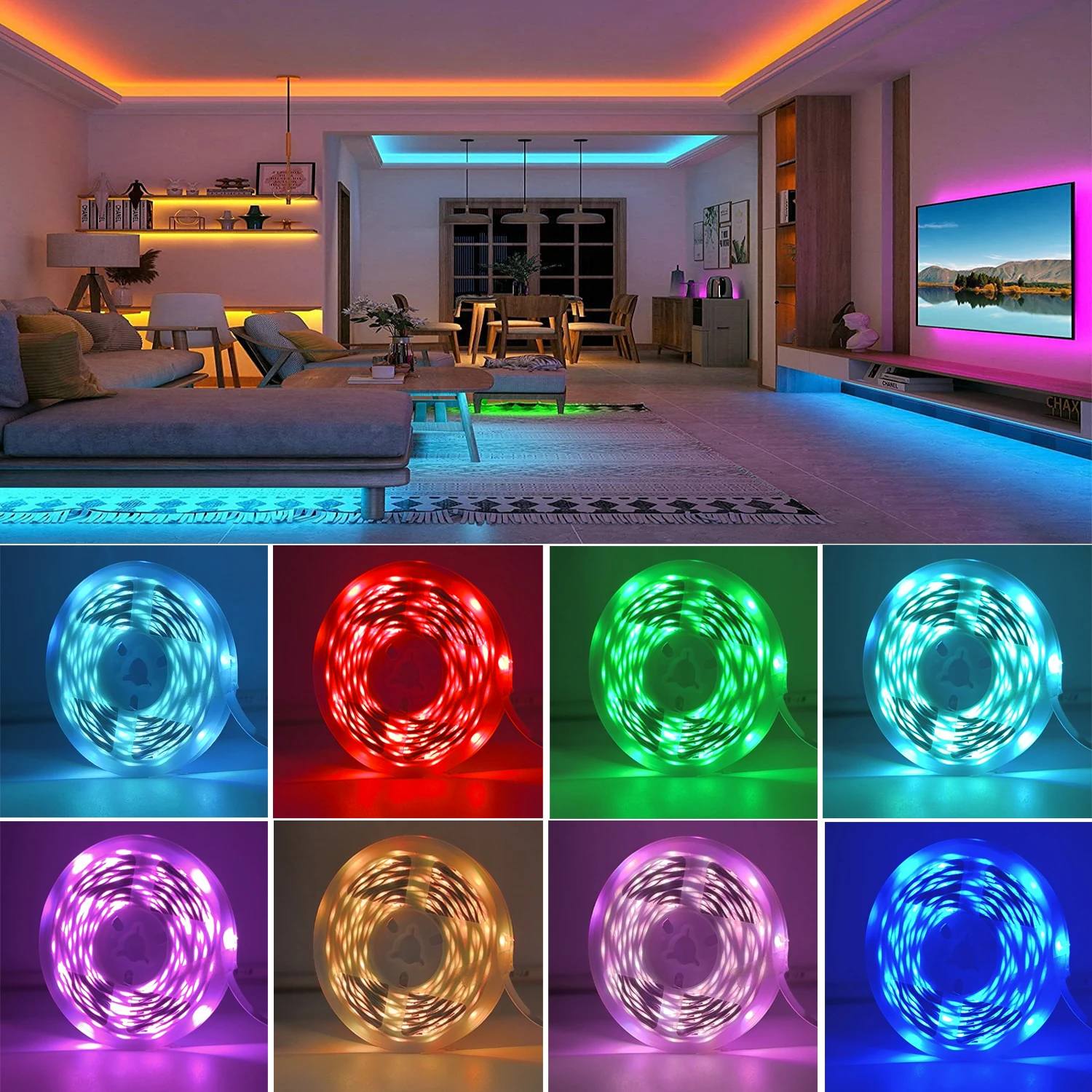 RGB Led Strip Lights Music Sync APP Control Led Room Lights 10m 20m 30m 40m 60m Led Tape Flexible Ribbon Luces Led Room