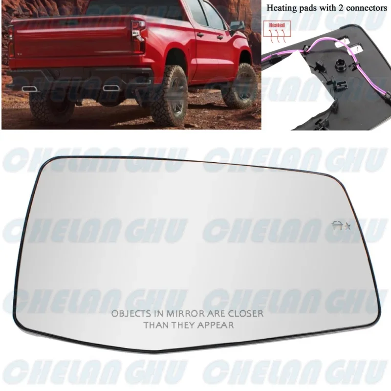 

For Chevrolet silverado 2019 2020 2021 2022 2023 US Version Right Side Heated Blind Spot Rear Mirror Glass Car accessories