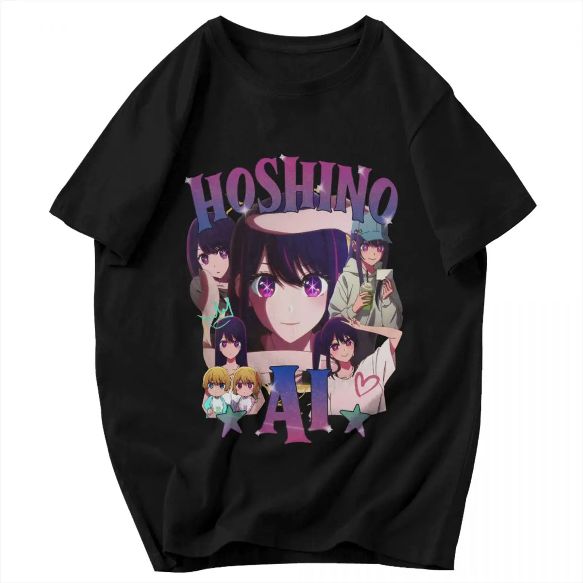 Men T Shirt Oshi No Ko Anime Ai Hoshino Retro Summer Y2K Graphic Quality Unisex Clothing T Shirts