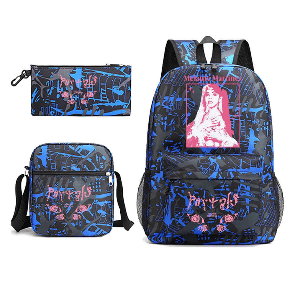 Melanie Martinez Print Student Schoolbag Student Backpack Pencil Case Shoulder Bag  3-Piece Set