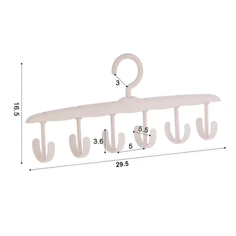 6 Hooks Women Storage Bra Hangers Clothes Rack Home Wardrobe Accessories Scarf Organizer Men Tie Belt Hanger