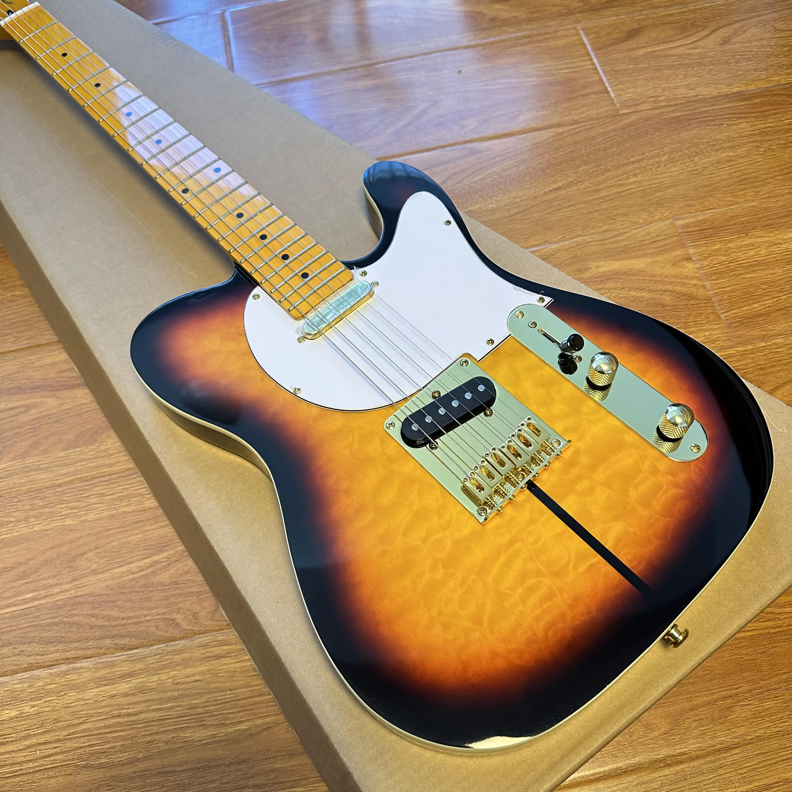 

Custom Sunburst TL Electric Guitar H-S Pickups Maple Fretboard Fast Delivery free shipping