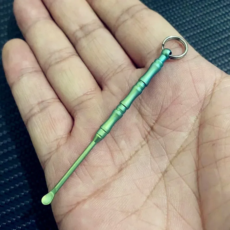 Outdoor EDC Small Titanium Alloy Ear Spoon Tool Portable Pendant Tool