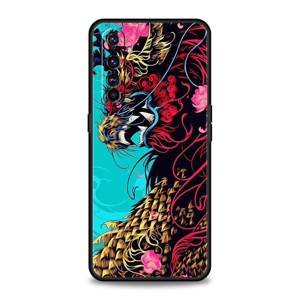 Dragon Painting Soft Silicone For Realme 8i 9i 9 Pro Plus GT2 Pro C3 6 7 8 Pro C21 C11 C25 Pro 5G Shockproof Phone Cover Fundas