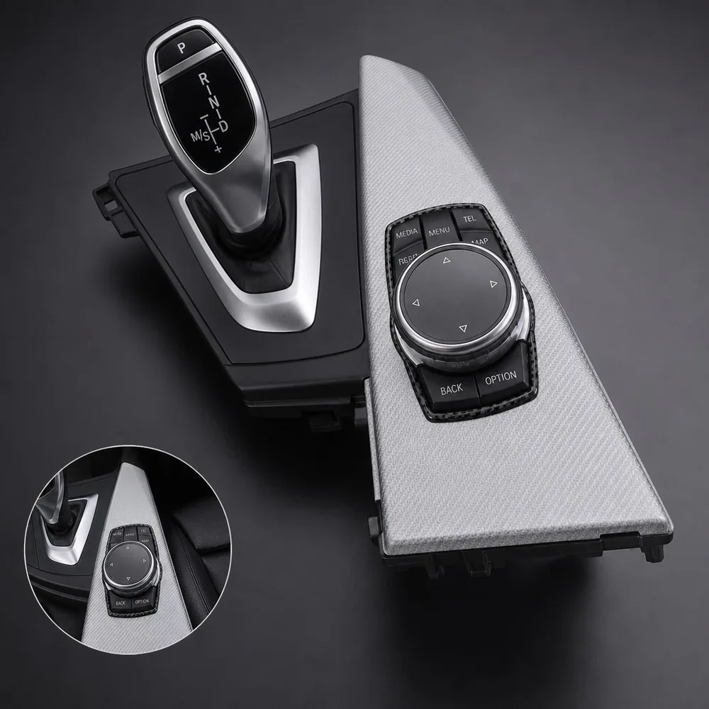 Carbon Fiber Center Console Trim Cover for BMW 3/4 Series 3GT 13-19, Multi-Color Interior Decoration Sticker Panel
