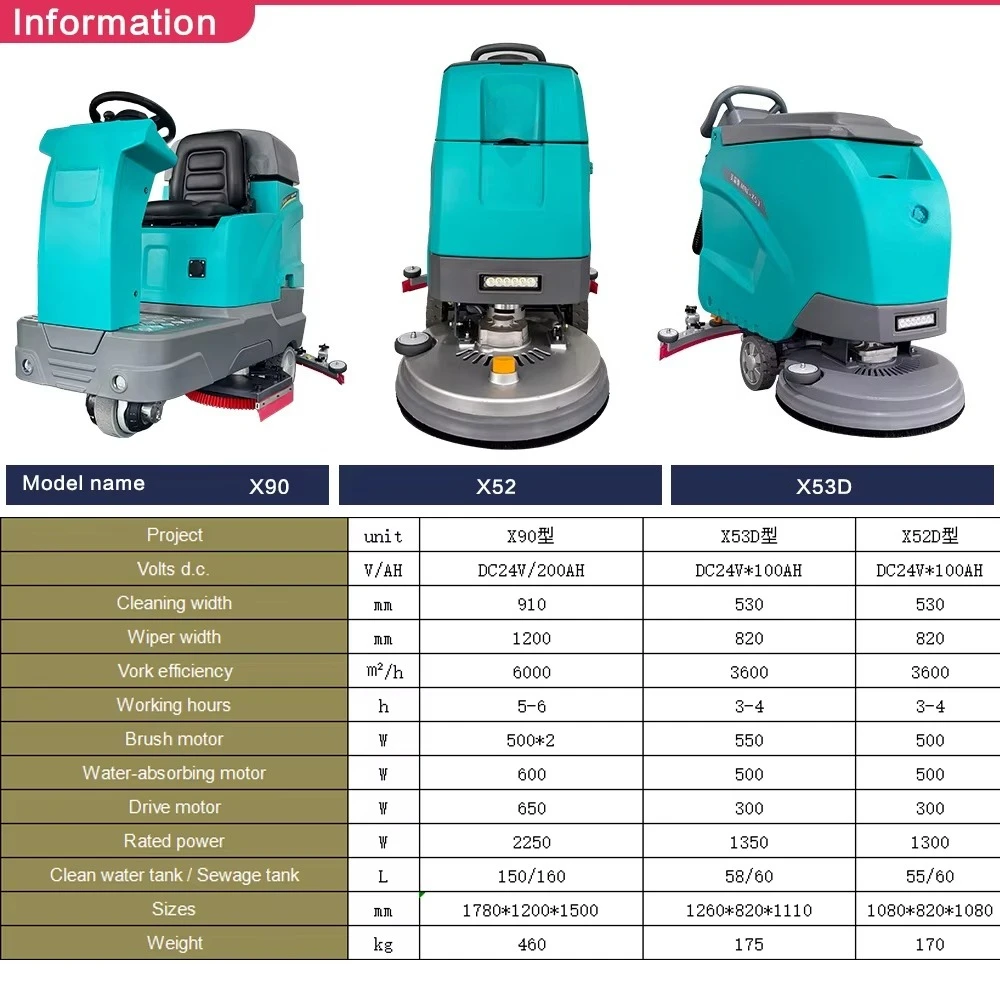 24 فولت الكهربائية المشي خلف الغسيل معدات تنظيف الأرضيات الصناعية وظيفة تلميع اليد دفع نمط تنظيف المياه الباردة