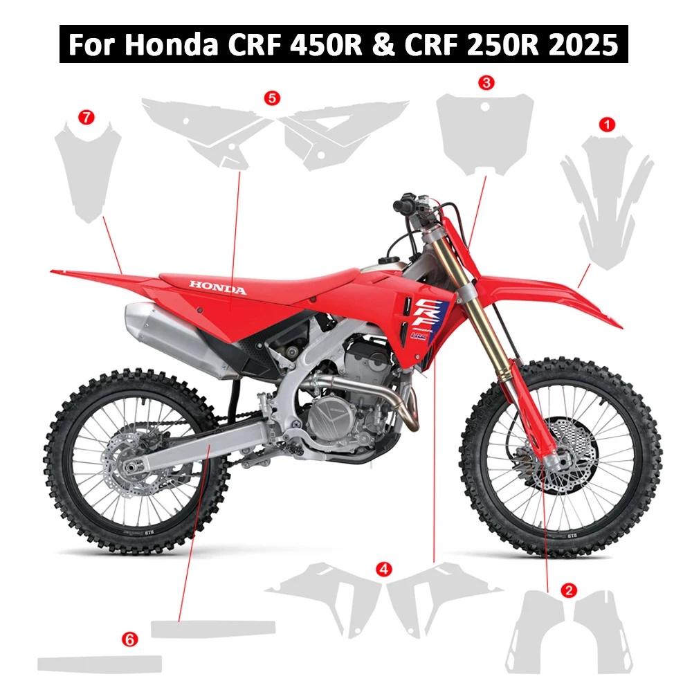 

PPF Motorcycle For Honda CRF450R CRF250R TPU Paint Protection Film Fairing Transparent Sticker CRF 450R CRF 250R Anti-scratch Ki