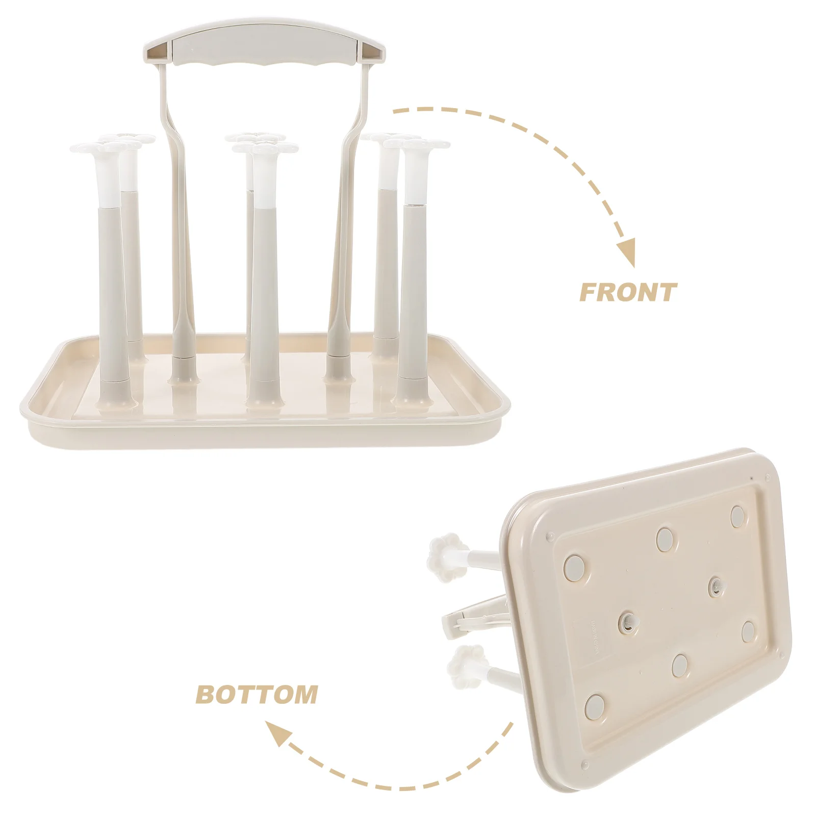 ถ้วยผู้ถือแก้ว Racks สําหรับเคาน์เตอร์ขวดแห้งเสื้อผ้า Feeding Bag ขวดแก้วขนาดเล็ก Pp ยืน Baby Travel Breast