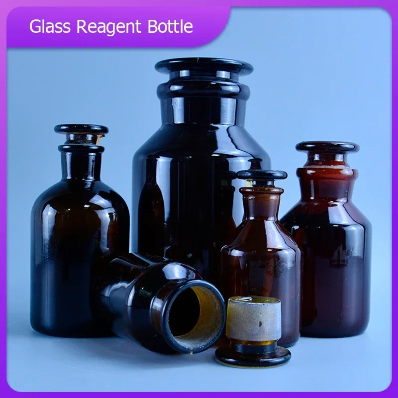 

High-quality Lab brown Reagent Bottle Amber Bottle Lead-free High Borosilicate glass, with ground-in glass stopper