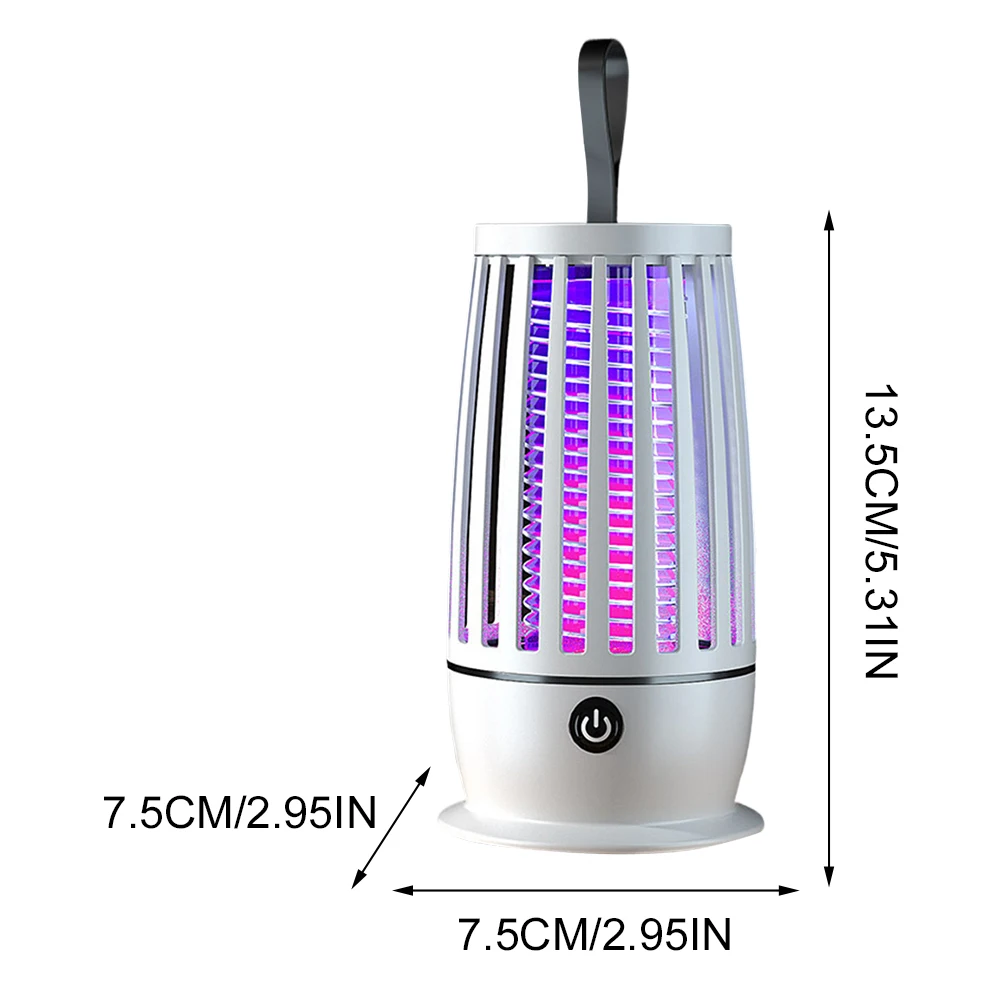 Trappola per mosche elettrica ricaricabile tramite USB con luce notturna Zapper per insetti elettrico per interni per campeggio con terrazza in cortile