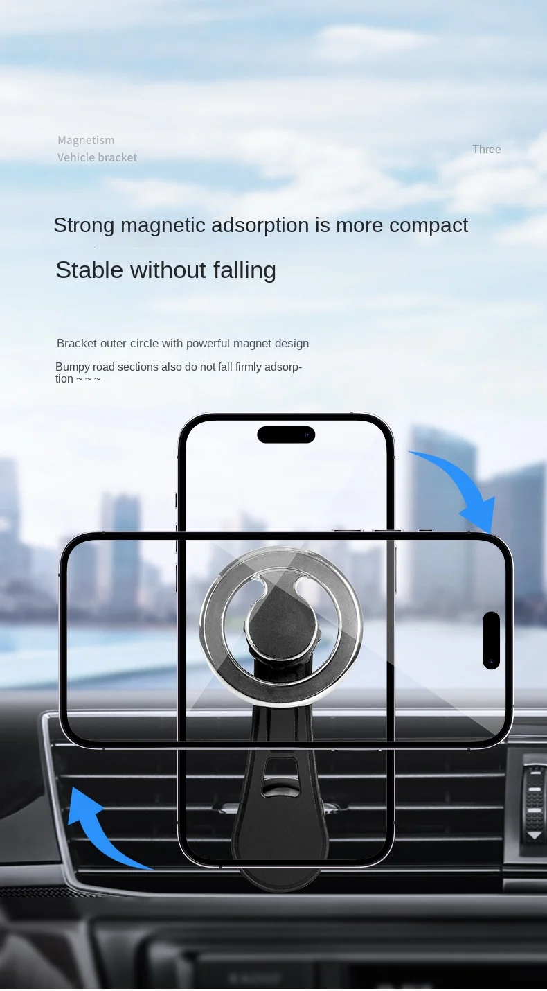 Magnetischer Autotelefonhalter, Ständer, universelle Halterung für iPhone 15/14/13, Samsung-Stützhalterung, GPS, kompatibel mit MacSafe – Detail 8