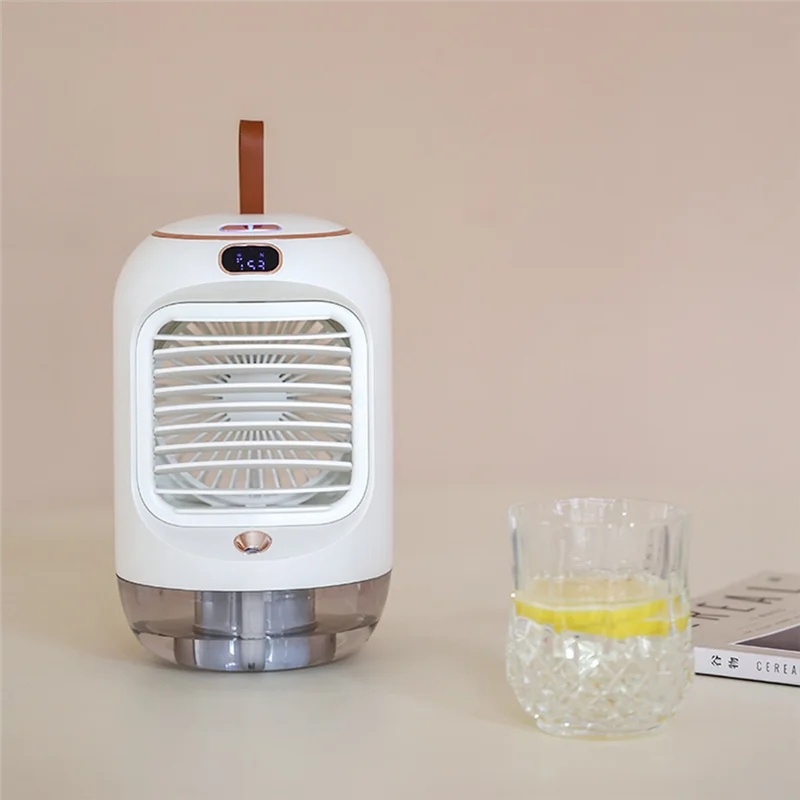 AB45 Portable Air Conditioner Electric Fan USB Water Mist Fan Humidifier Air Cooler Fan With LED Light