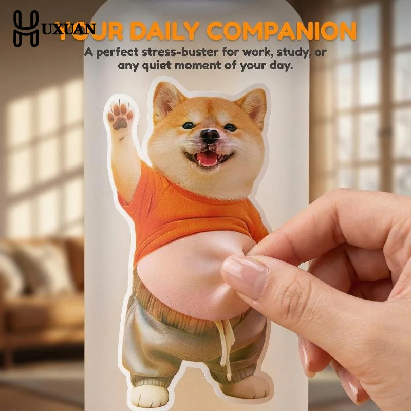Dog Belly 3D Squeezable Stickers Kawaii Animal  Self Adhesive Decorative Stickers for Phone Case Kids Gifts DIY Projects