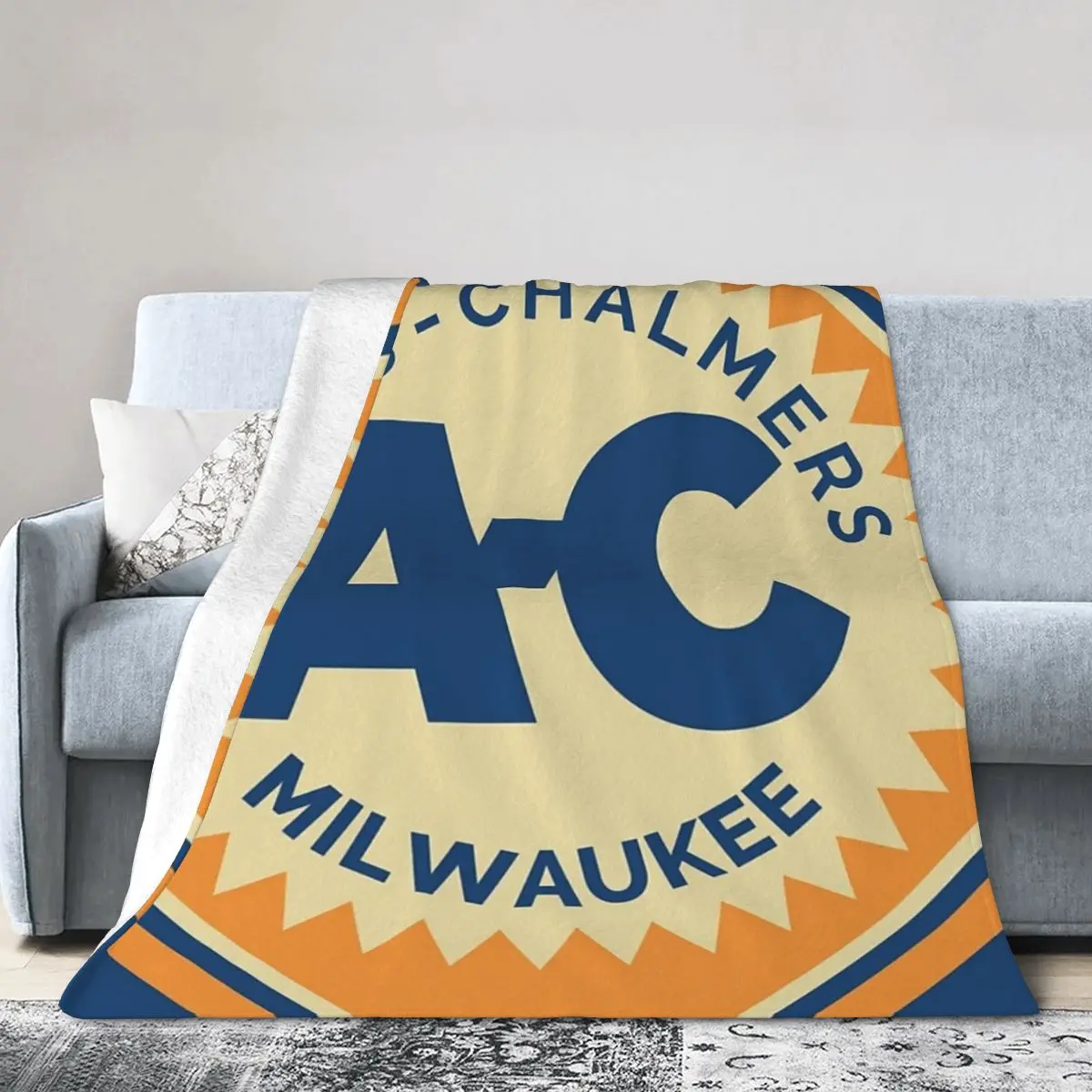 Allis Chalmers Retro Logo Blankets Soft Warm Flannel Throw Blanket Cover for Bed Living room Picnic Travel Home Couch